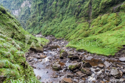 Picture of Stream flowing from Catarata del Gocta waterfall in northern Peru